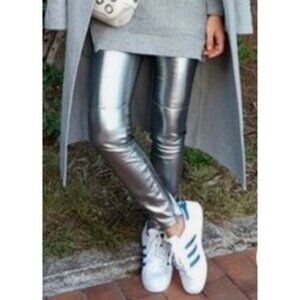 Metallic Silver Leggings